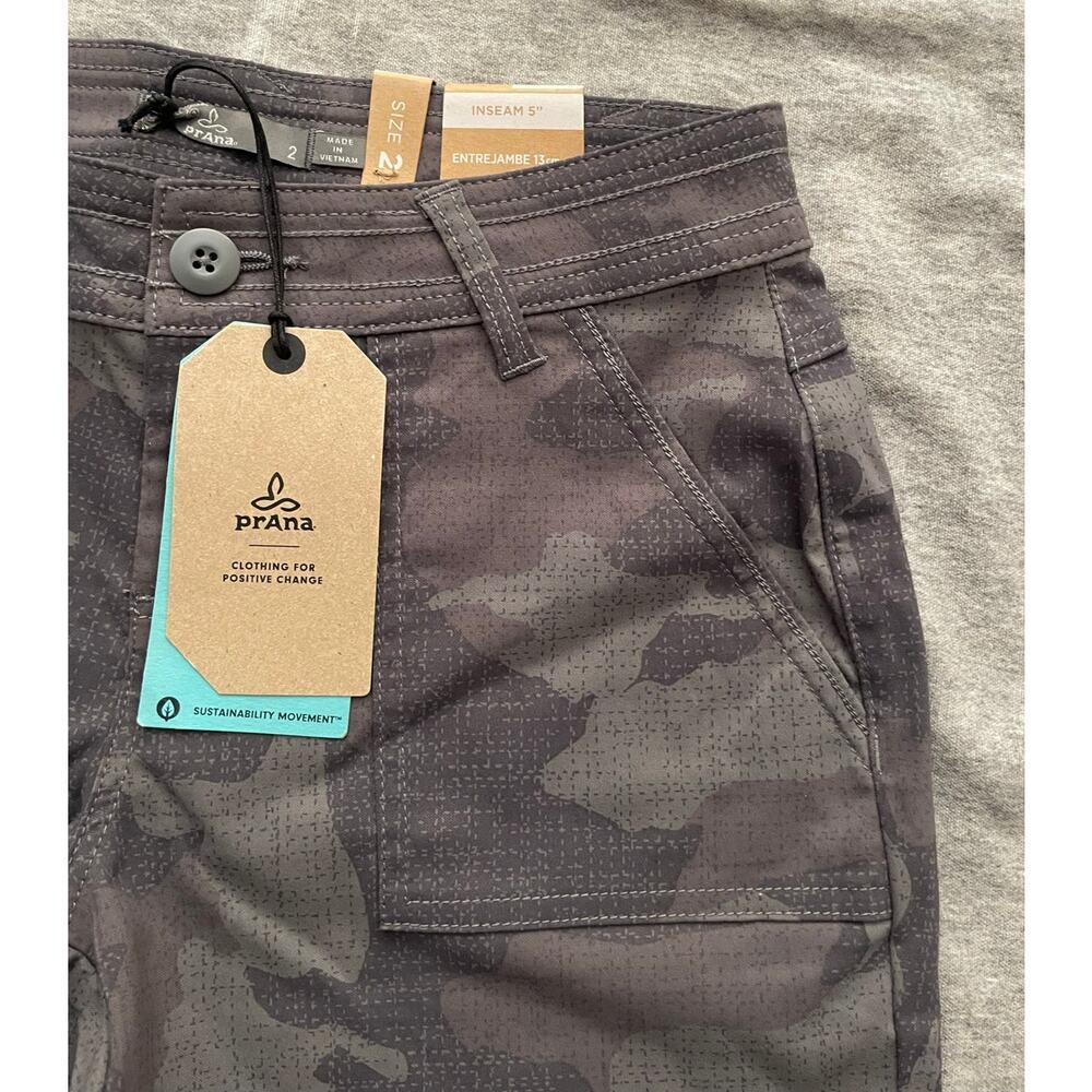 Newt Prana Olivia Womens Size 2 Gray Camo ReZion Stretch Shorts - Picture 14 of 14
